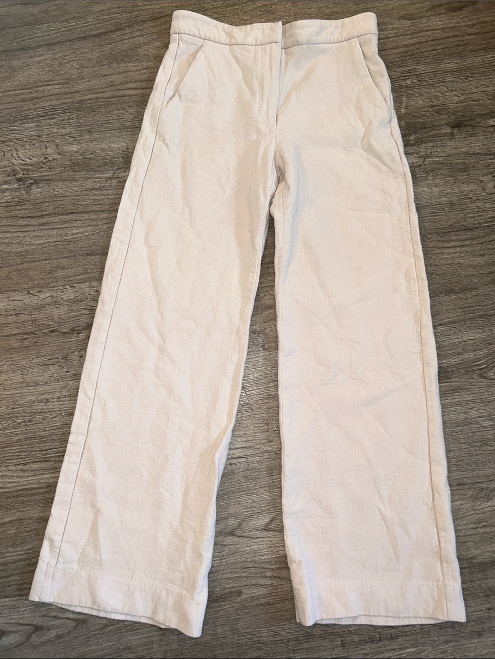 Max Mara Made in Italy Wide Leg Trousers Beige High Rise Heavyweight Size 6 - Picture 2 of 8